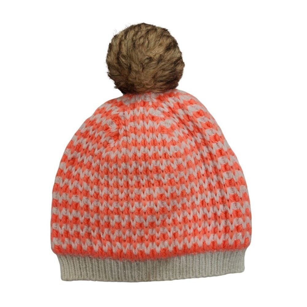 $10 SALE Oshkosh Knit Winter Hat With Pom Pom Coral Pink Girls Toddler 2T-4T